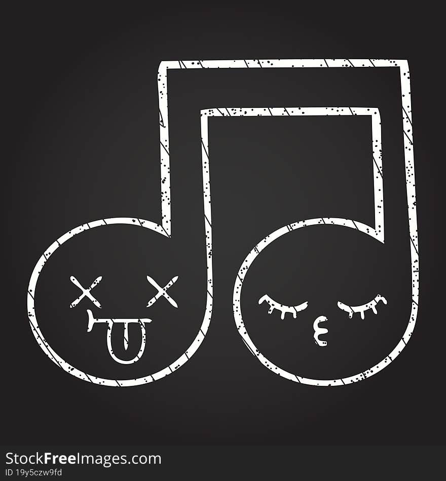 Musical Notes Chalk Drawing