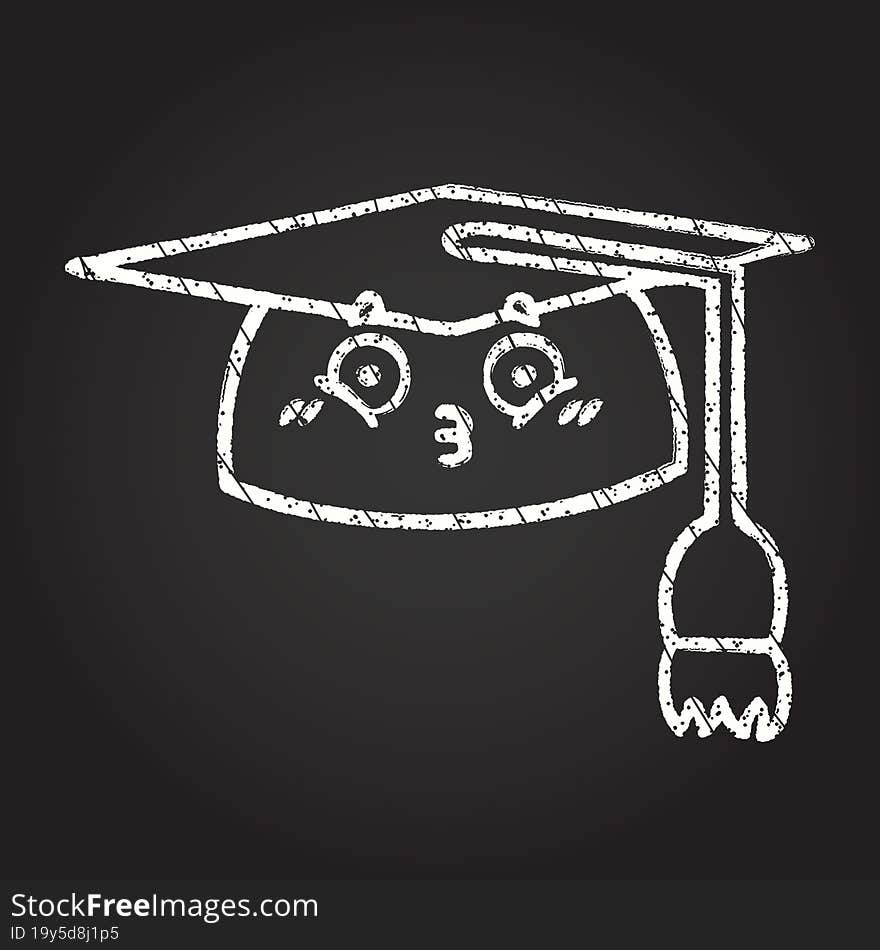 Graduation Cap Chalk Drawing