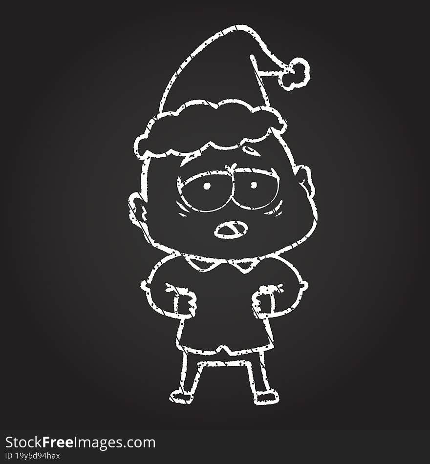 Christmas Man Chalk Drawing