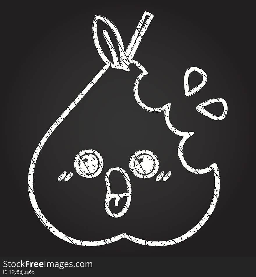 Pear Chalk Drawing