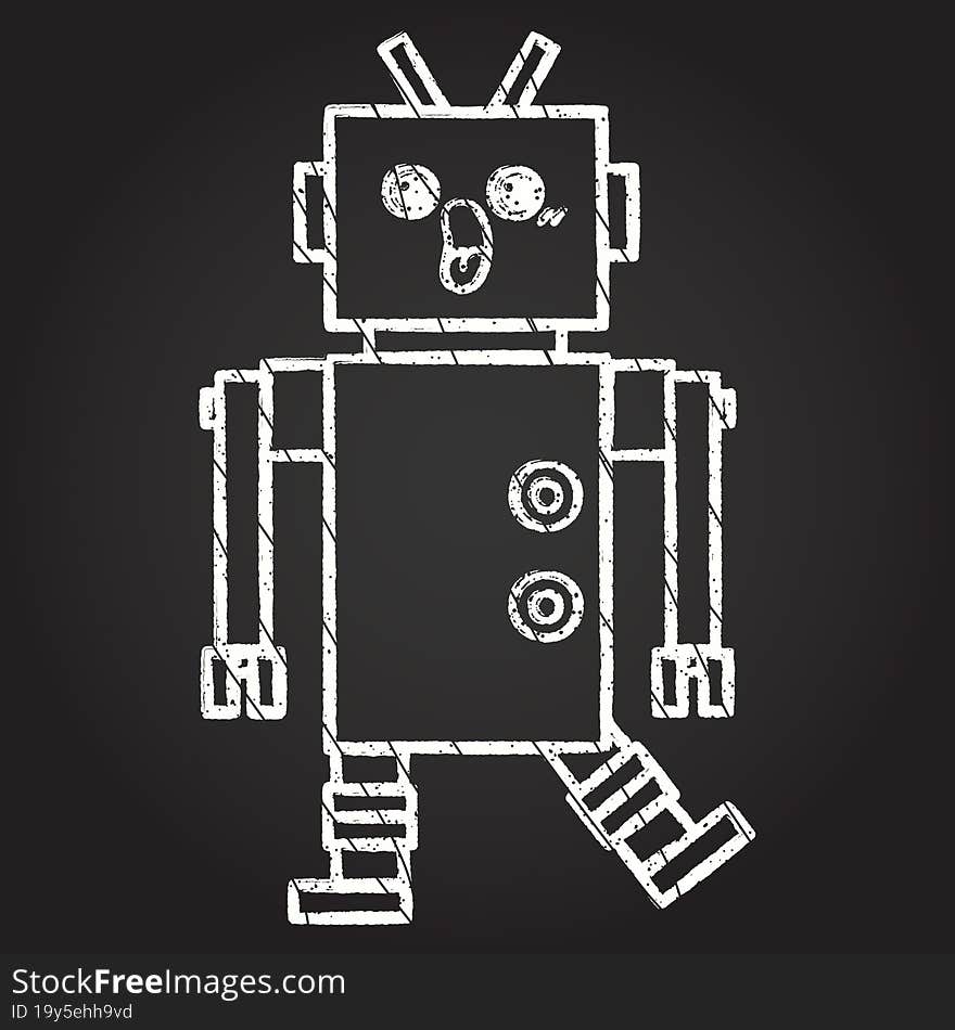 Robot Chalk Drawing