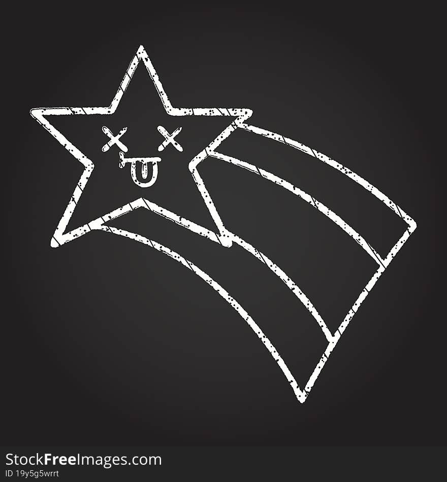 Shooting Star Chalk Drawing