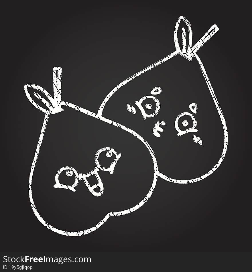 Pears Chalk Drawing