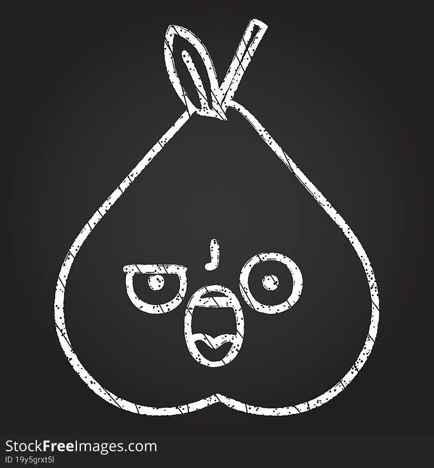 Pear Chalk Drawing