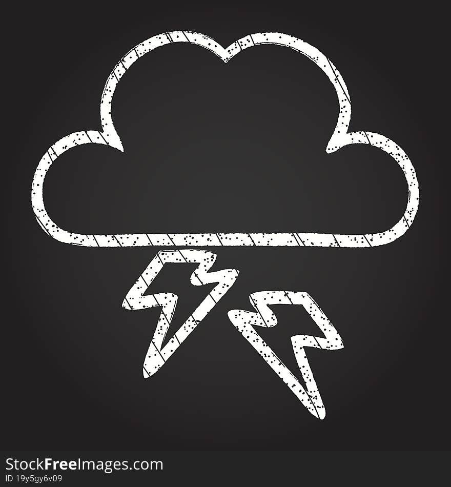 Lightning Cloud Chalk Drawing