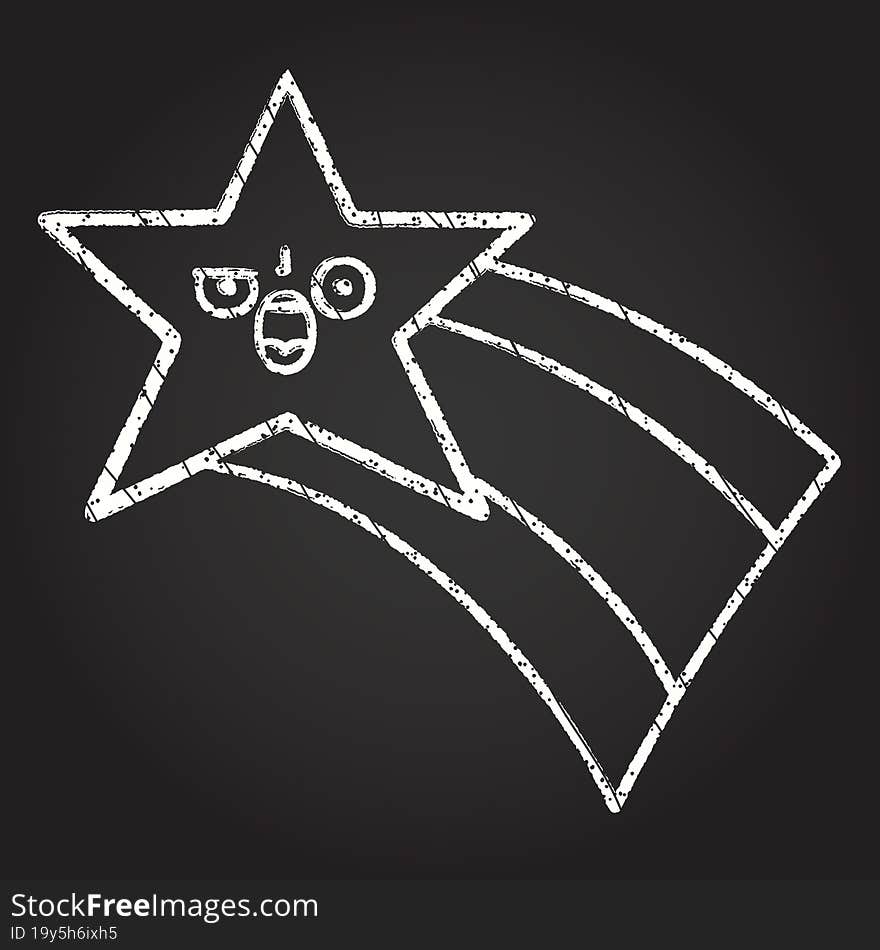 Shooting Star Chalk Drawing