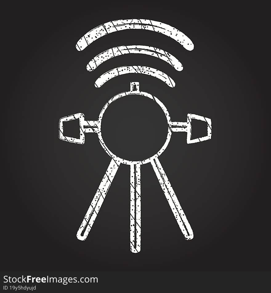 Satellite Chalk Drawing