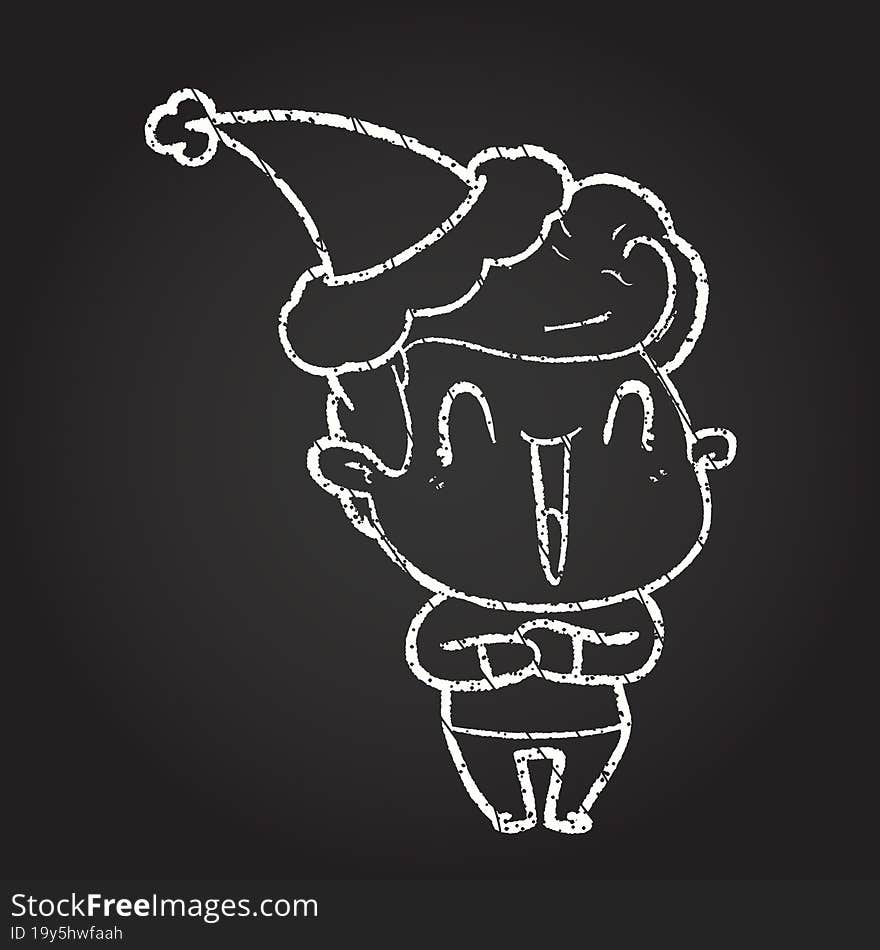 Christmas Man Chalk Drawing