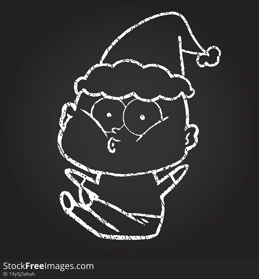 Christmas Man Chalk Drawing