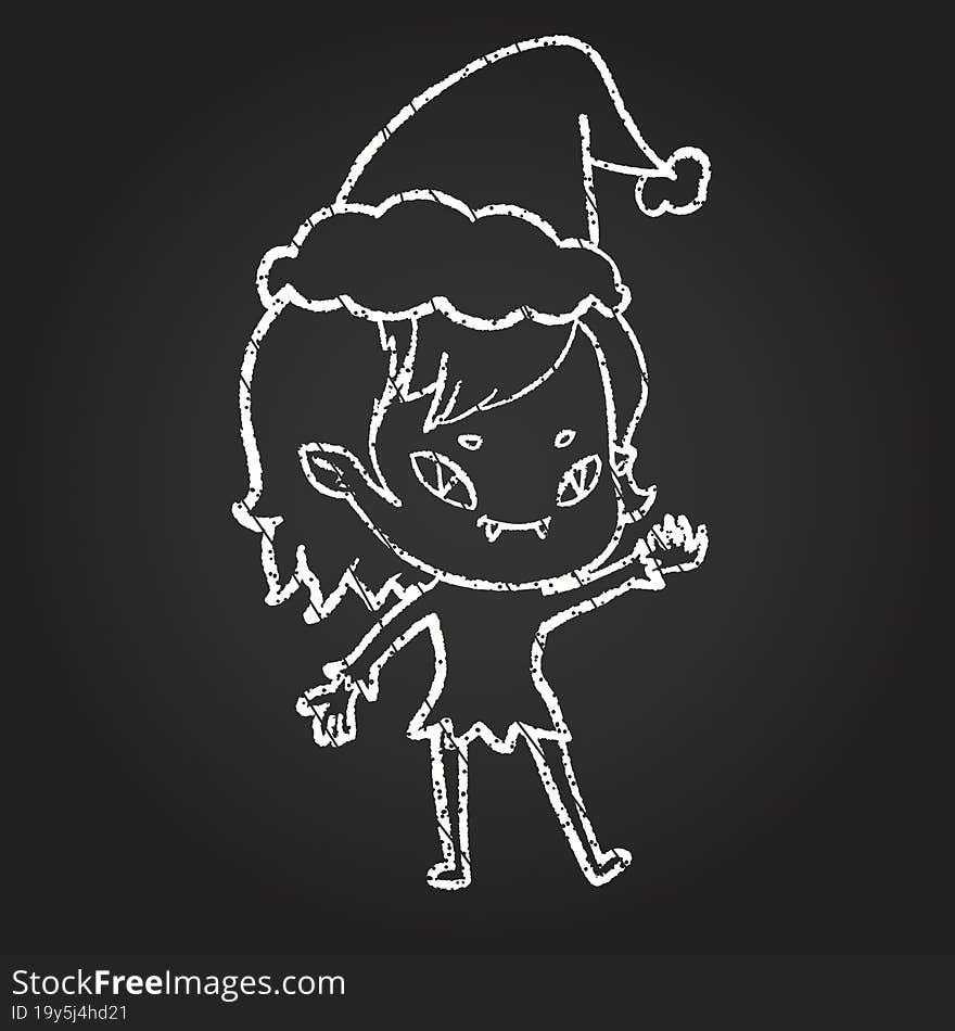 Festive Vampire Chalk Drawing