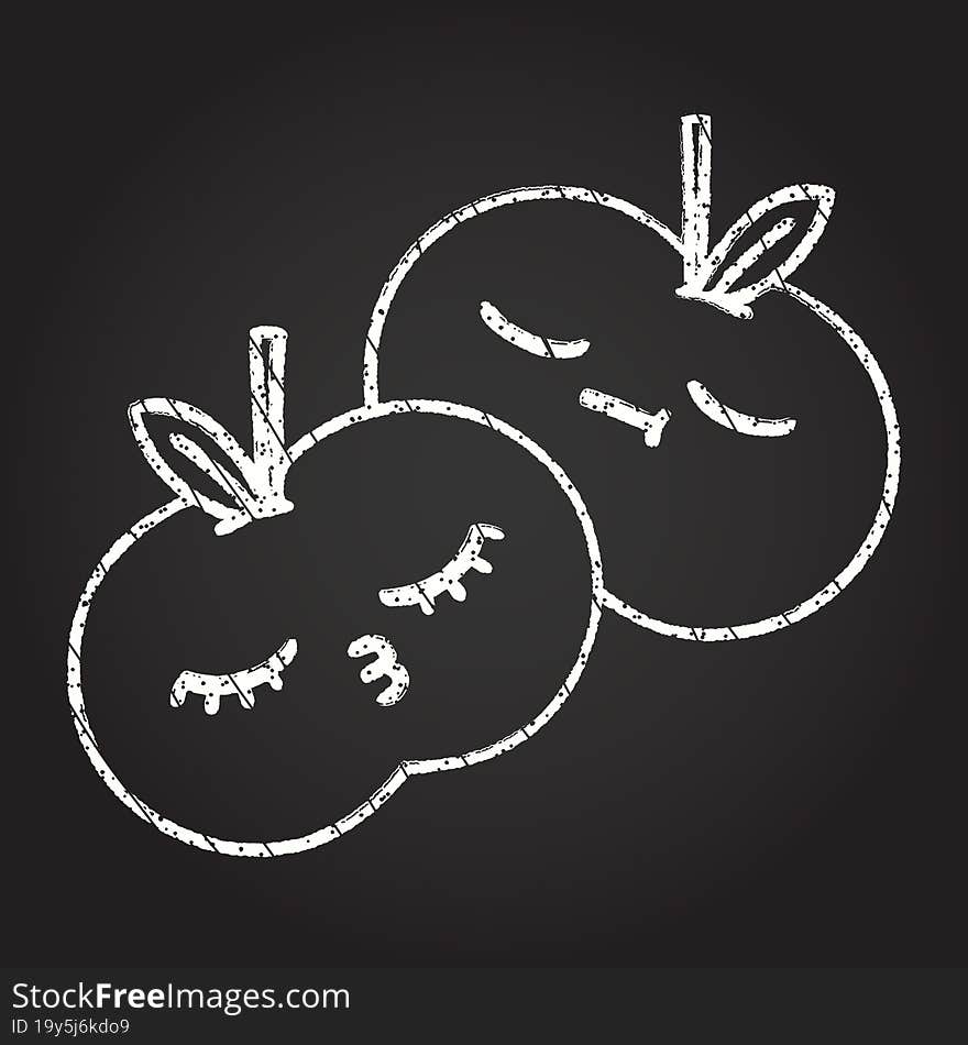 Apples Chalk Drawing