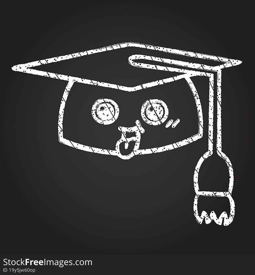 Graduation Cap Chalk Drawing