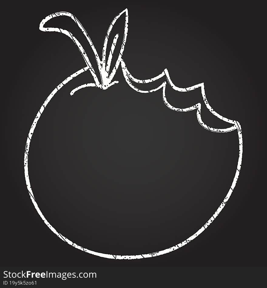 Bitten Apple Chalk Drawing