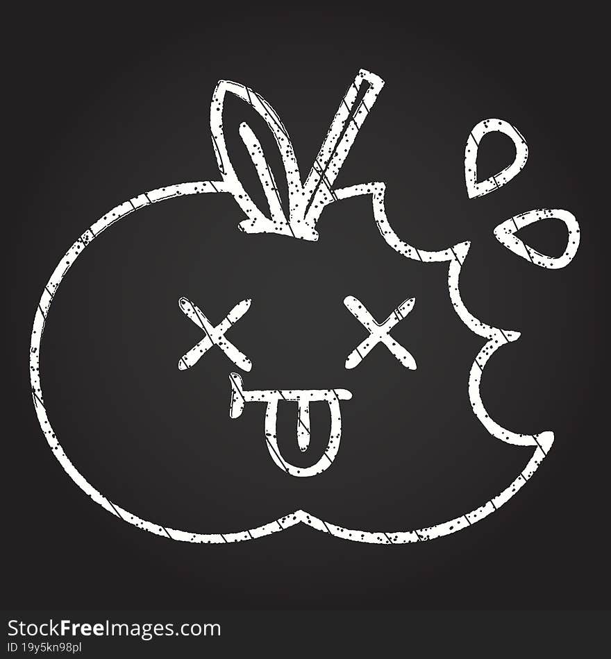 Bitten Apple Chalk Drawing