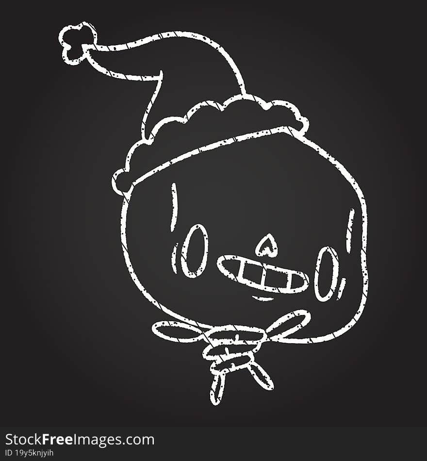 Festive Skeleton Chalk Drawing