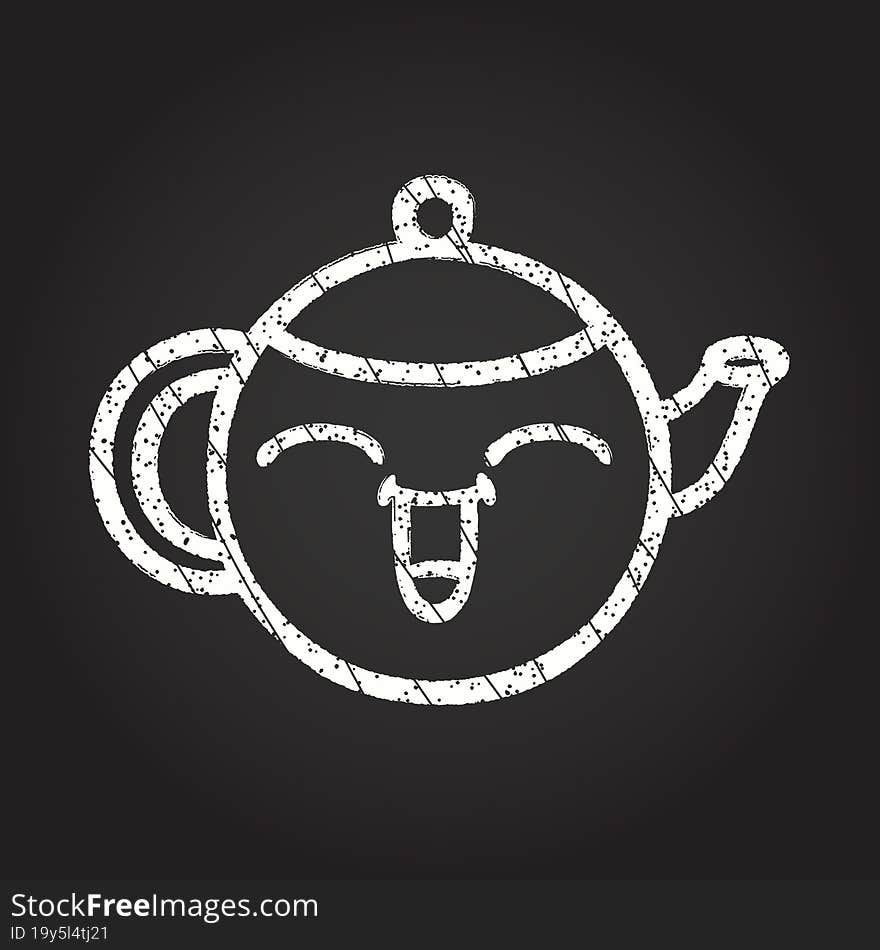 Happy Teapot Chalk Drawing