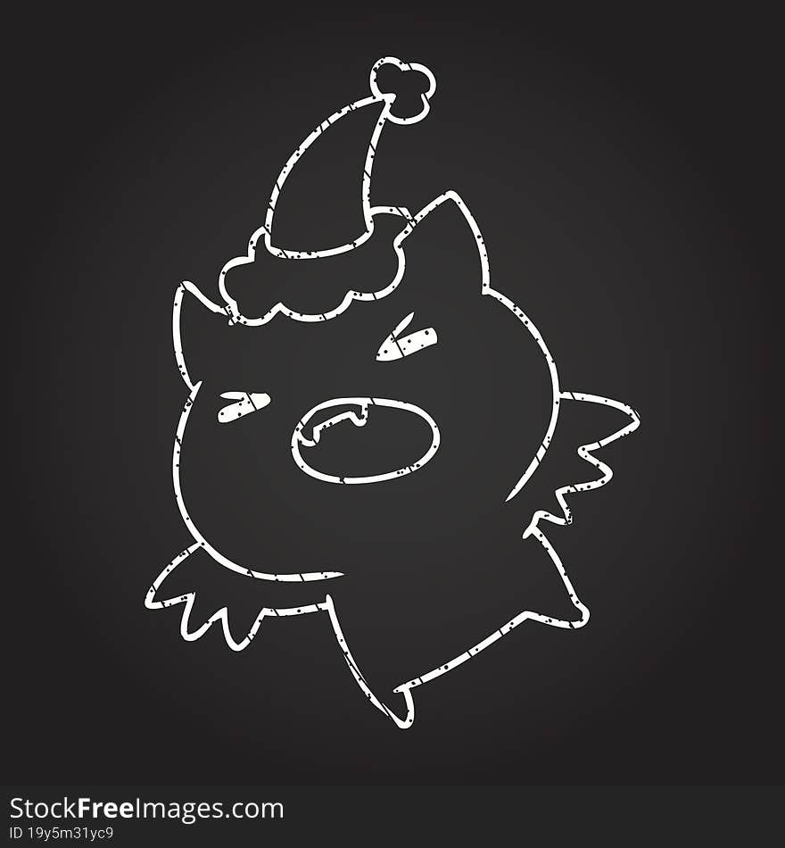 Festive Bat Chalk Drawing