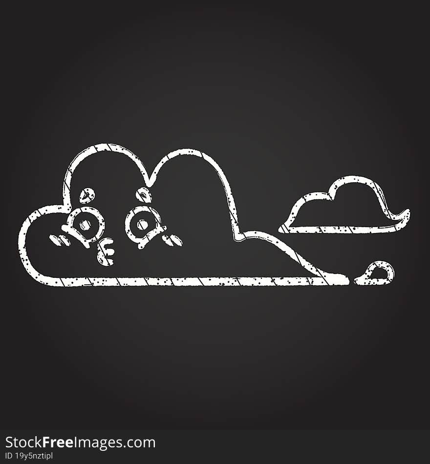 Clouds Chalk Drawing