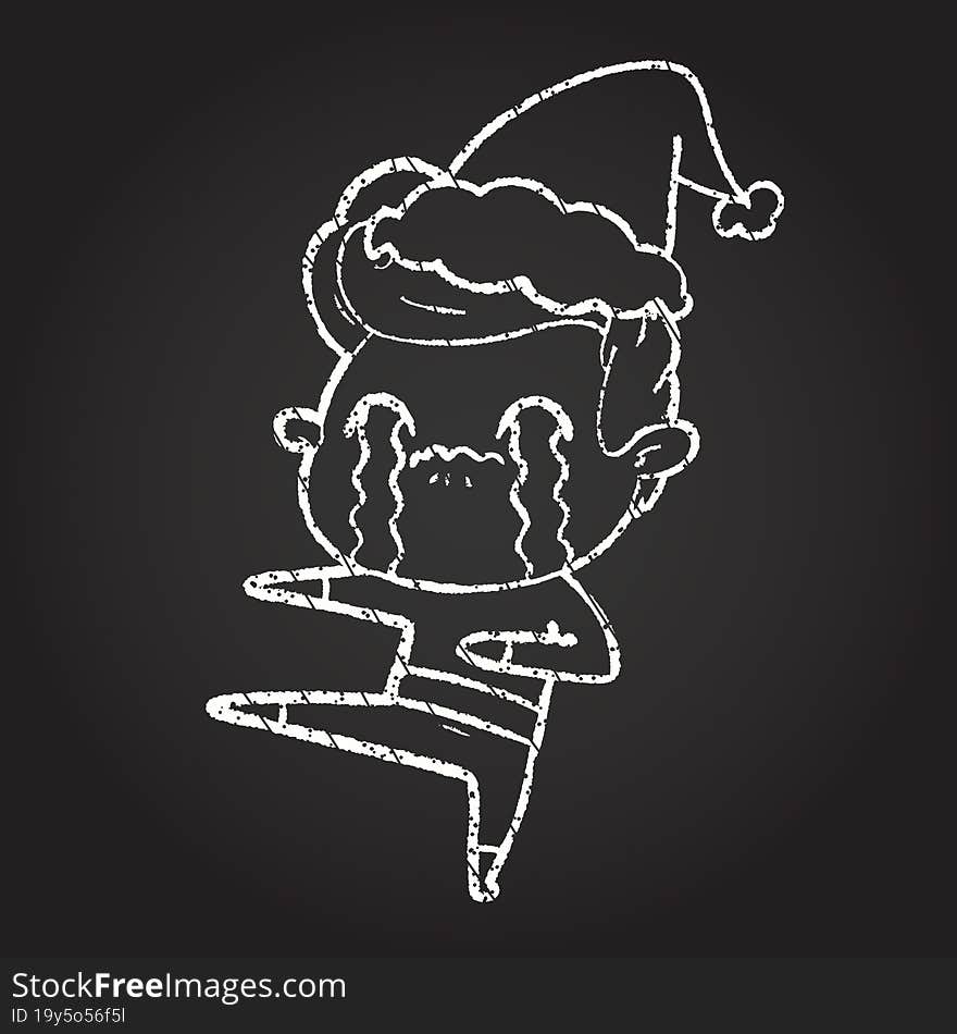 Christmas Dancer Chalk Drawing