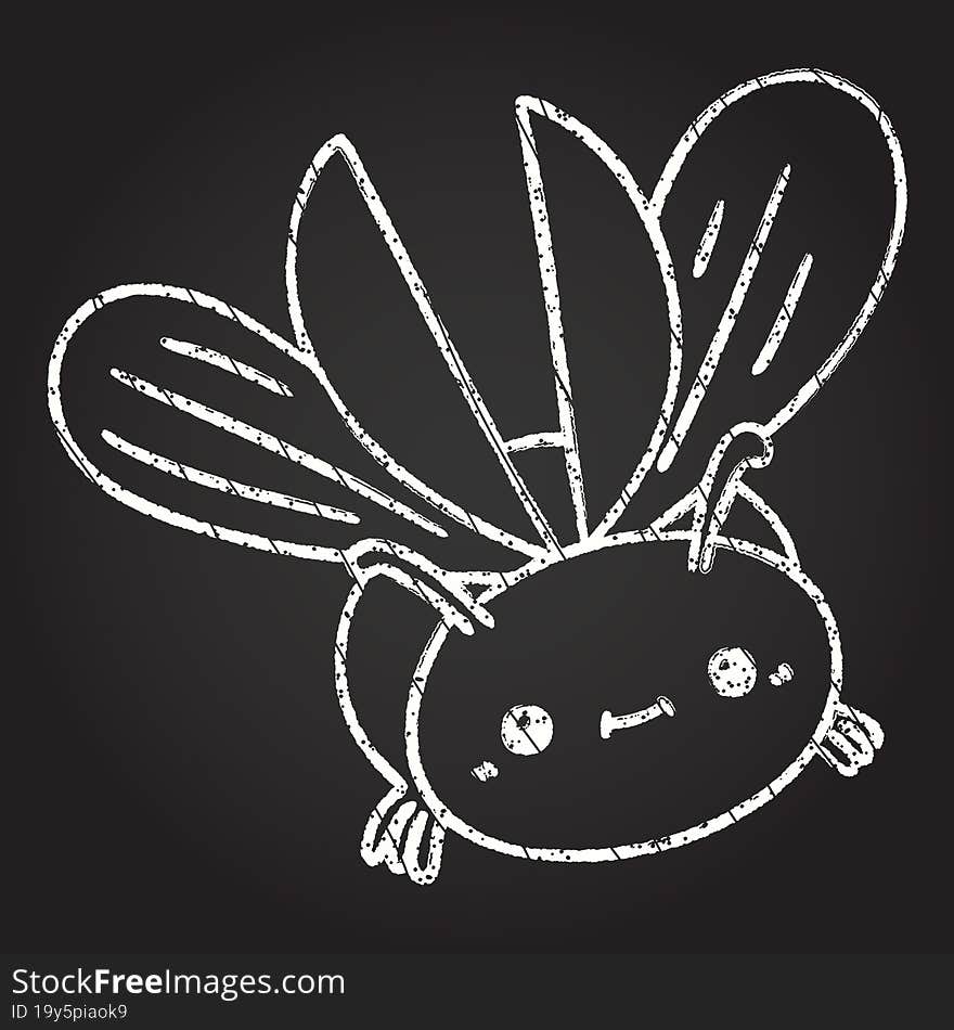 Flying Bug Chalk Drawing