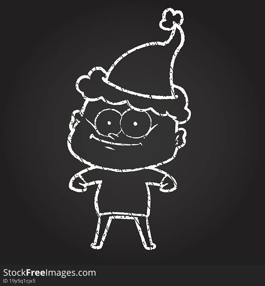 Christmas Man Chalk Drawing