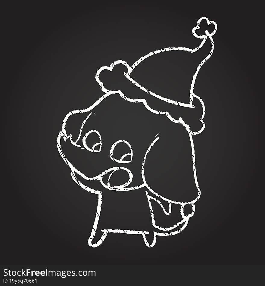 Christmas Elephant Chalk Drawing