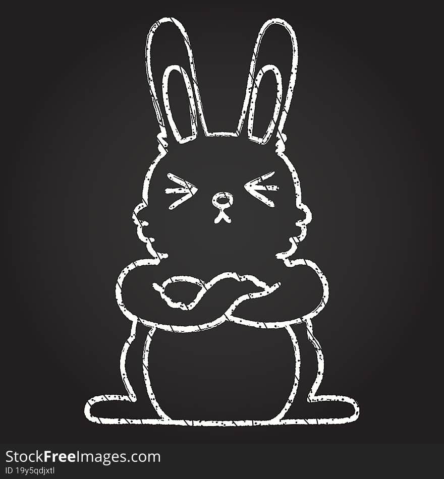 Angry Rabbit Chalk Drawing