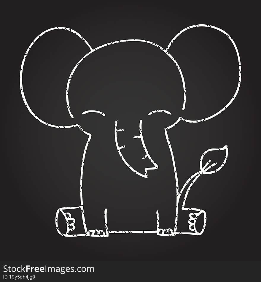 Elephant Chalk Drawing