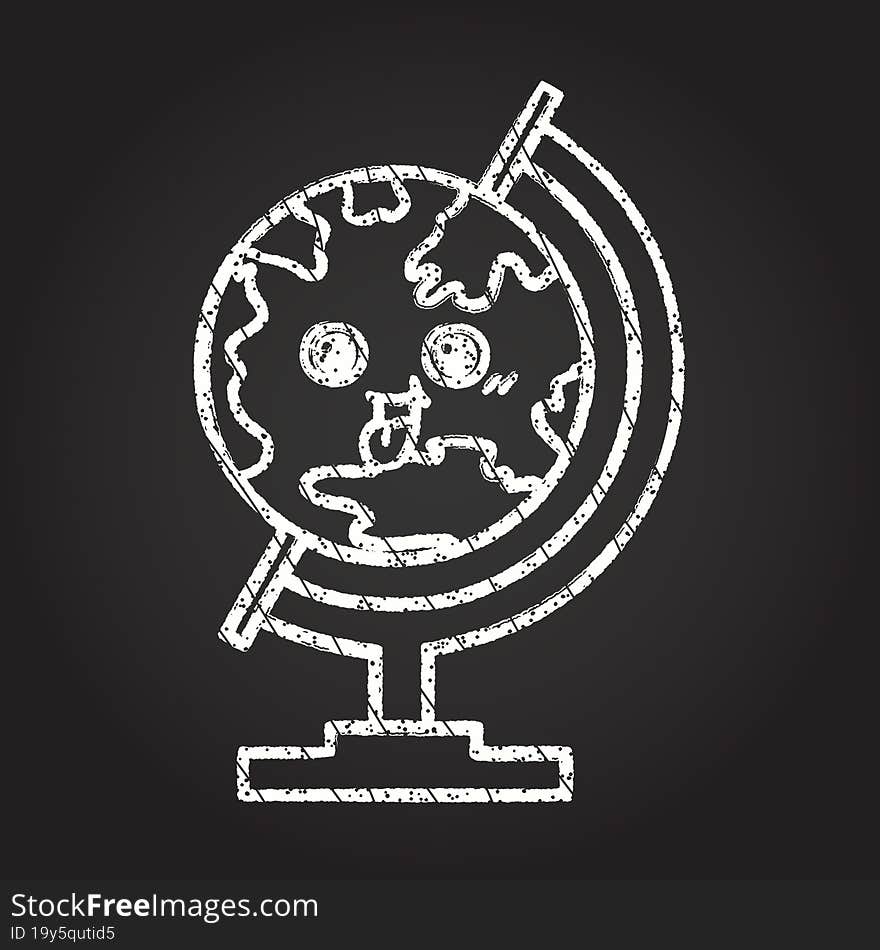 Globe Chalk Drawing