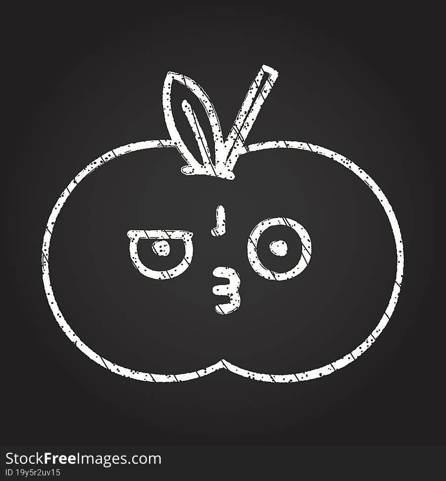 Apple Chalk Drawing