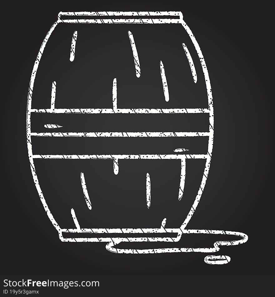 Leaky Barrel Chalk Drawing