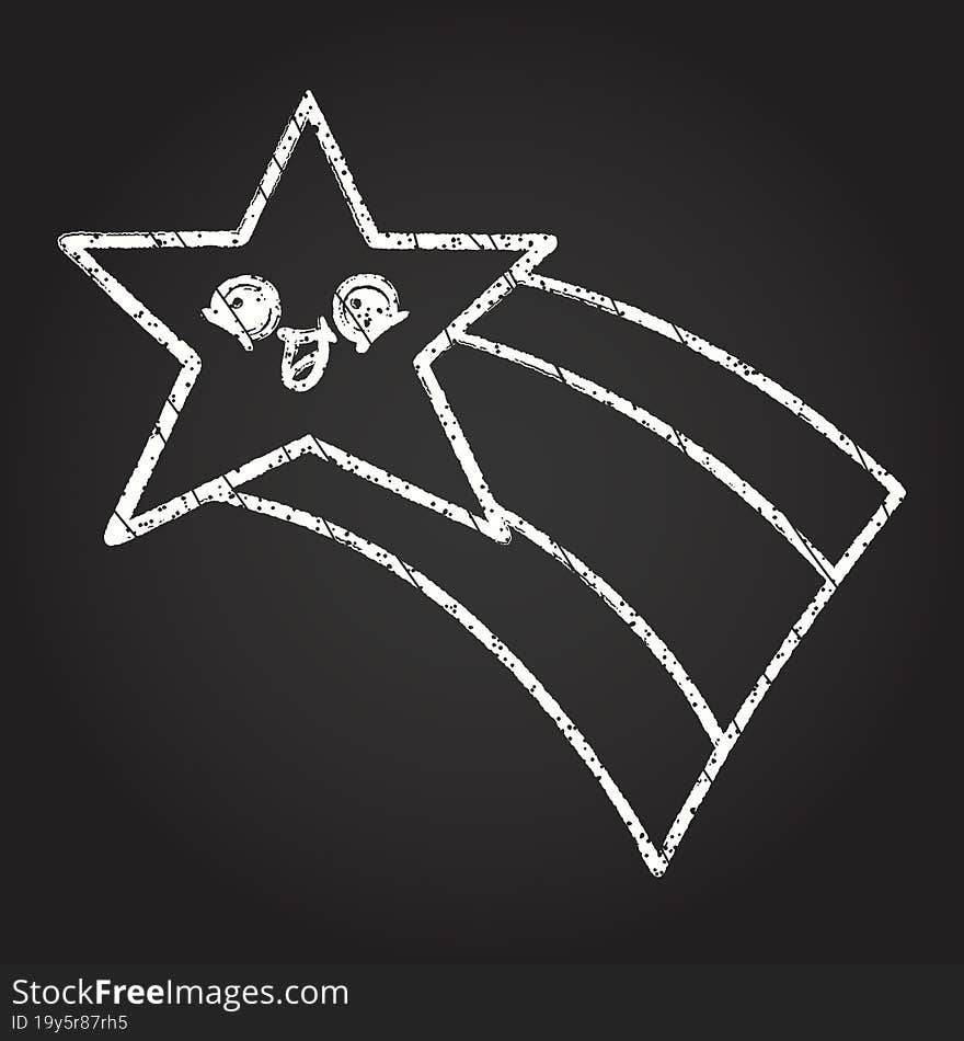 Shooting Star Chalk Drawing