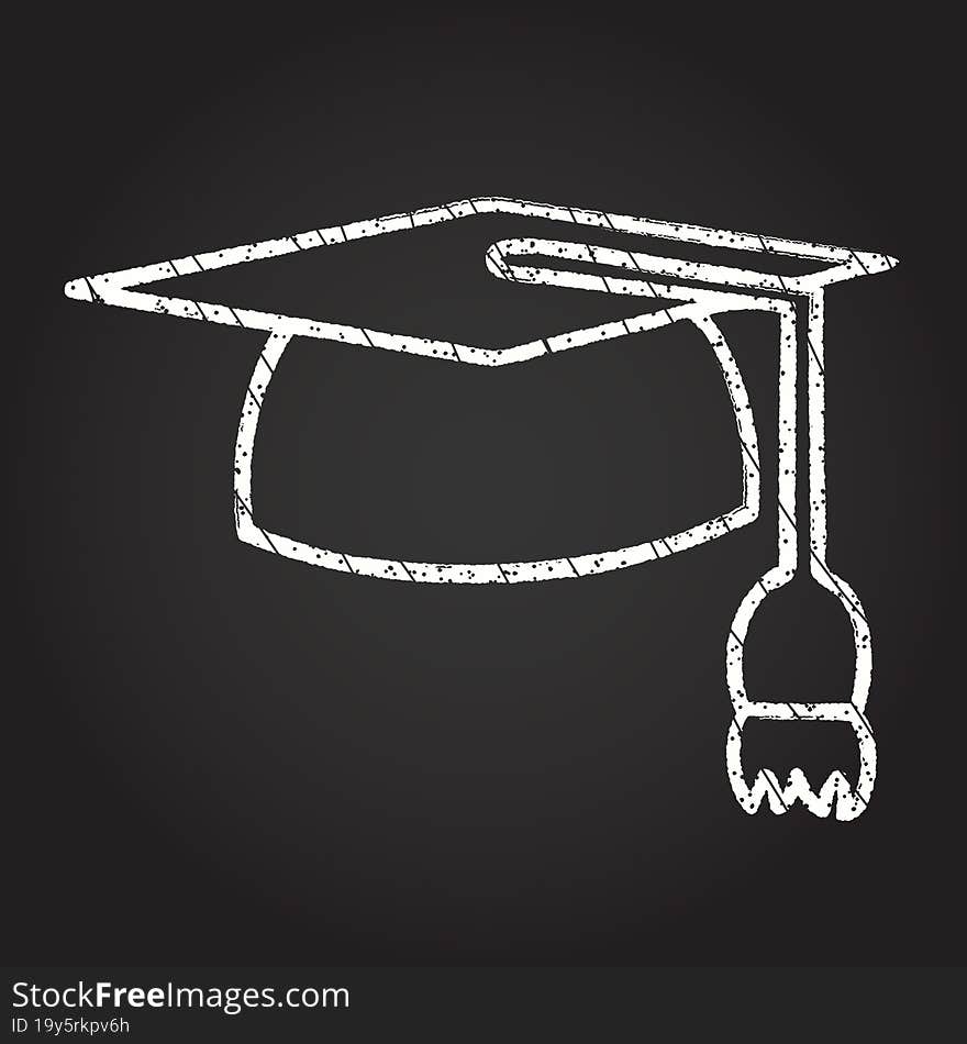 Graduation Cap Chalk Drawing