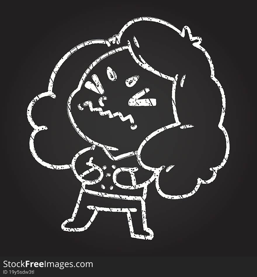 Upset Stomach Chalk Drawing