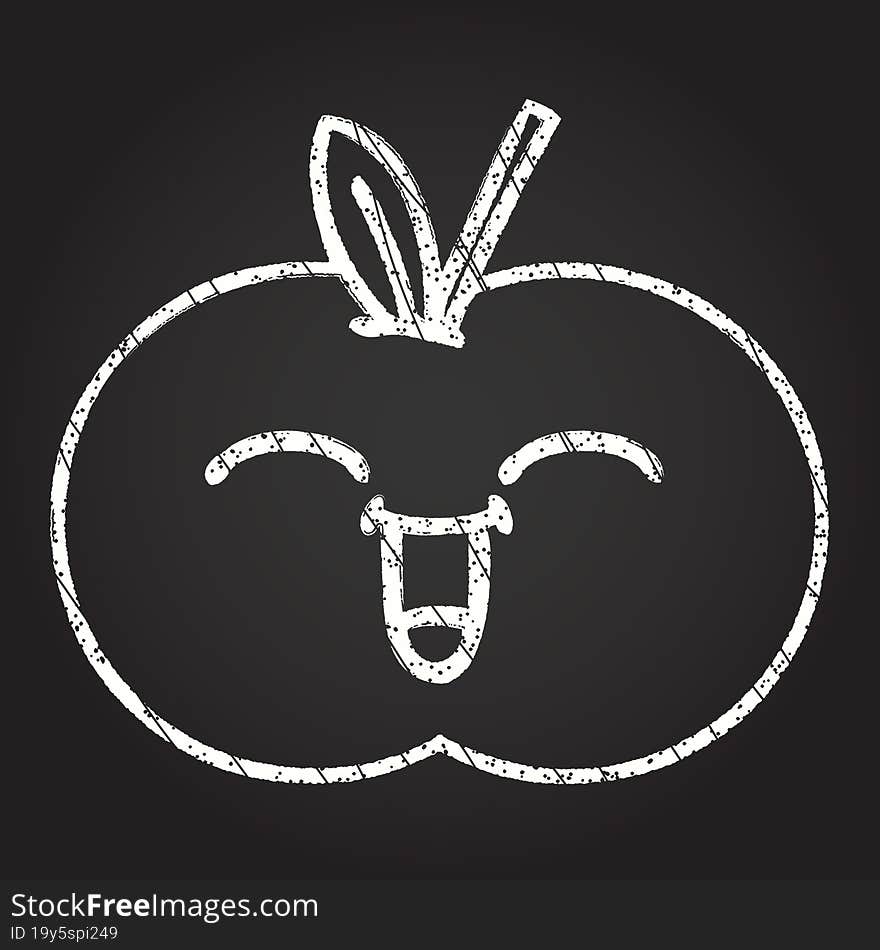 Apple Chalk Drawing