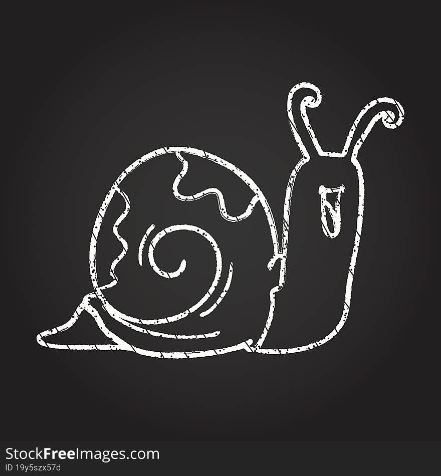 Scribbly Snail Chalk Drawing