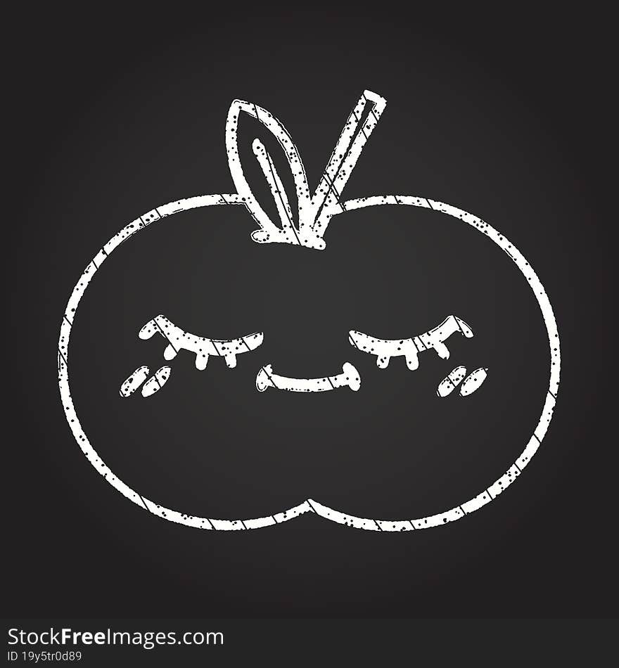 Apple Chalk Drawing