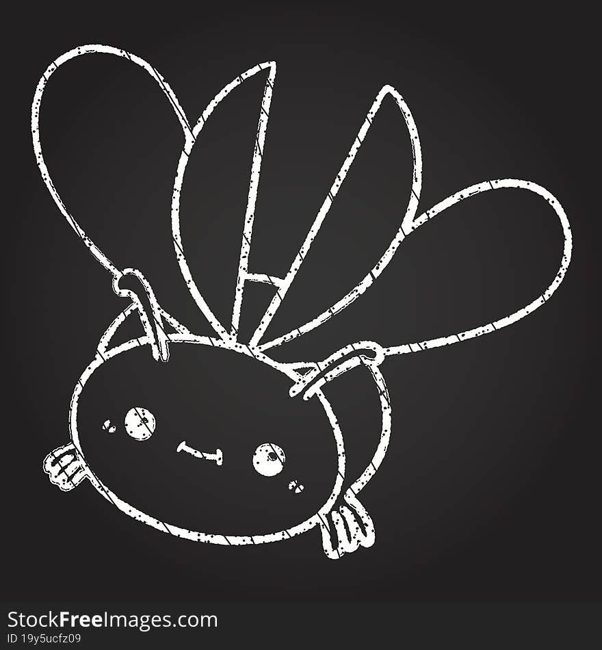 Flying Bug Chalk Drawing