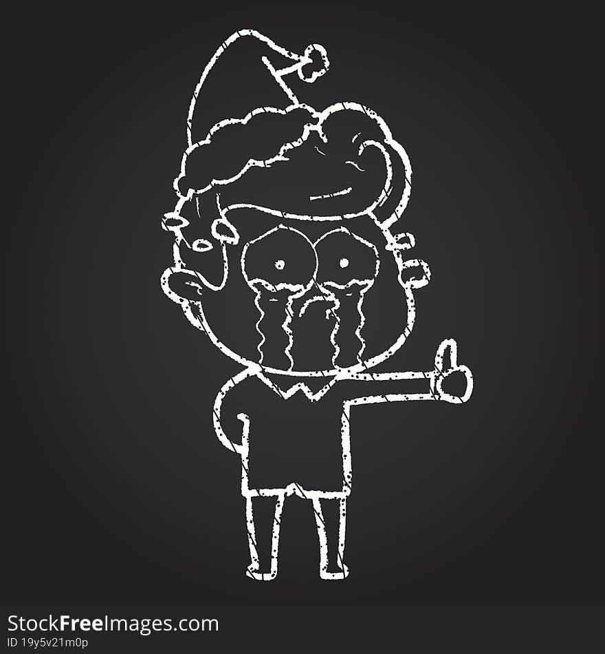 Christmas Man Chalk Drawing