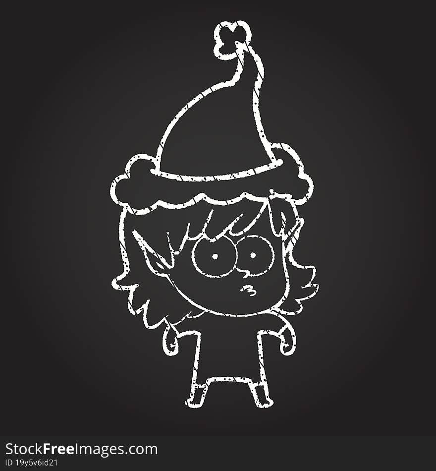 Christmas Elf Chalk Drawing