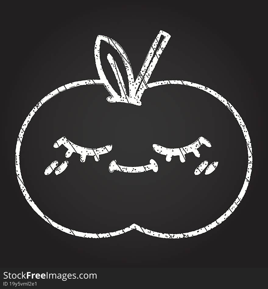 Apple Chalk Drawing