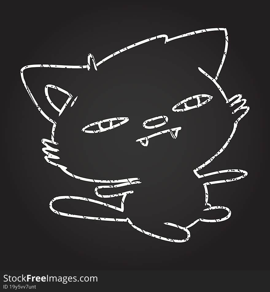 Cat Chalk Drawing