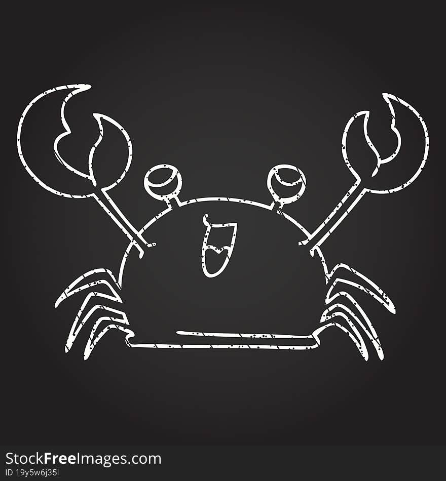 Happy Crab Chalk Drawing