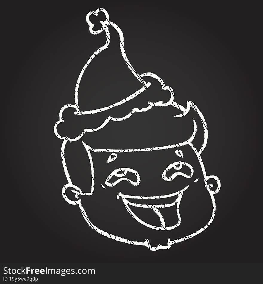 Christmas Man Chalk Drawing