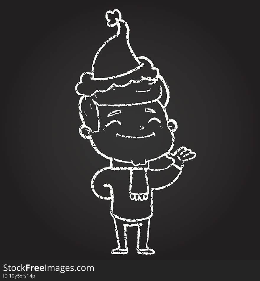 Christmas Man Chalk Drawing