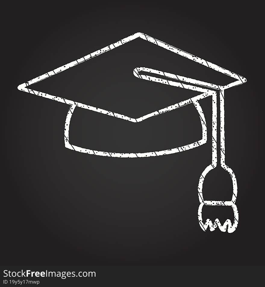 Graduation Cap Chalk Drawing