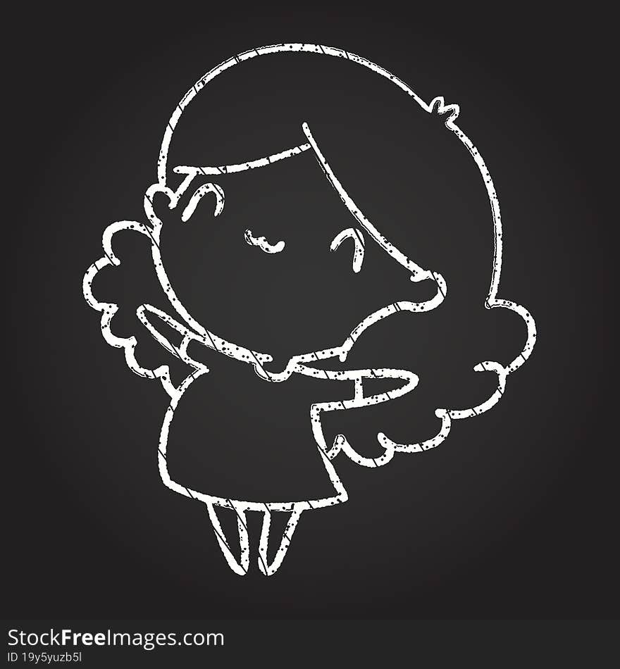 Happy Woman Chalk Drawing