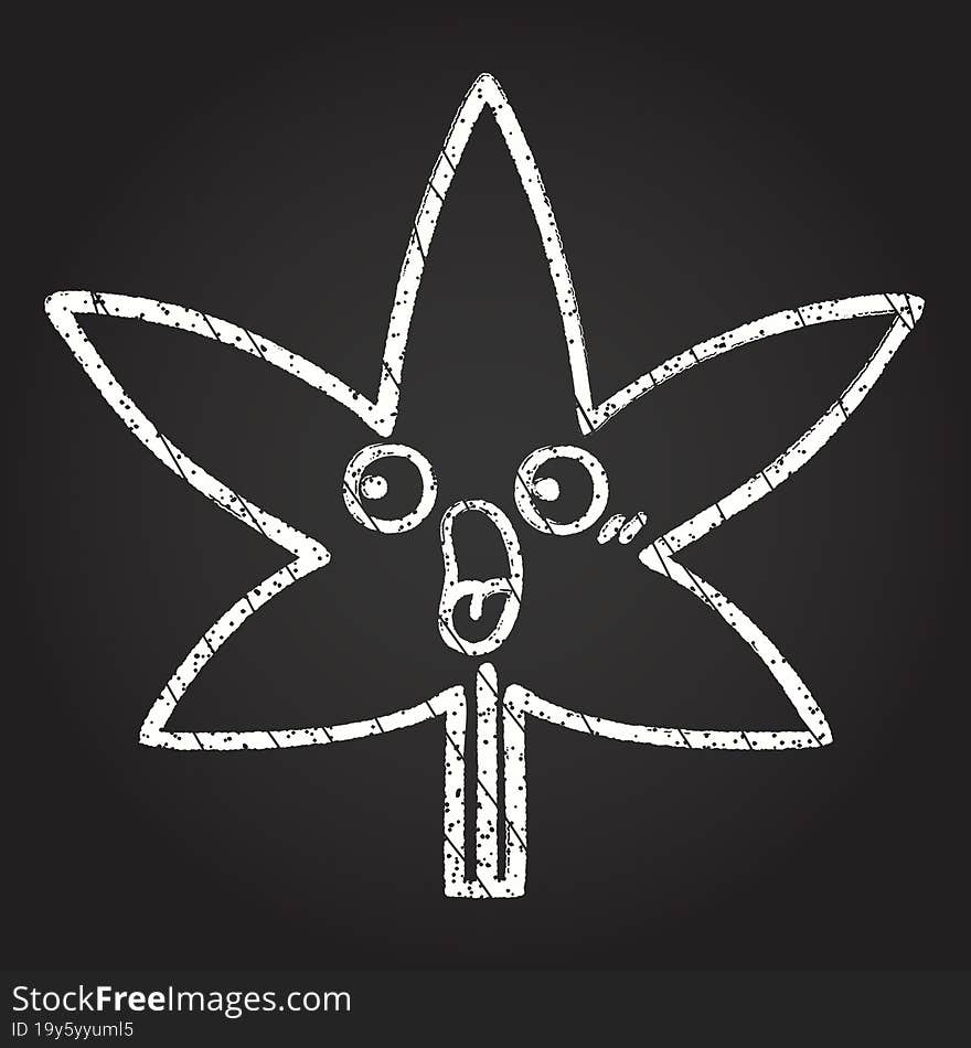 Cannabis Leaf Chalk Drawing