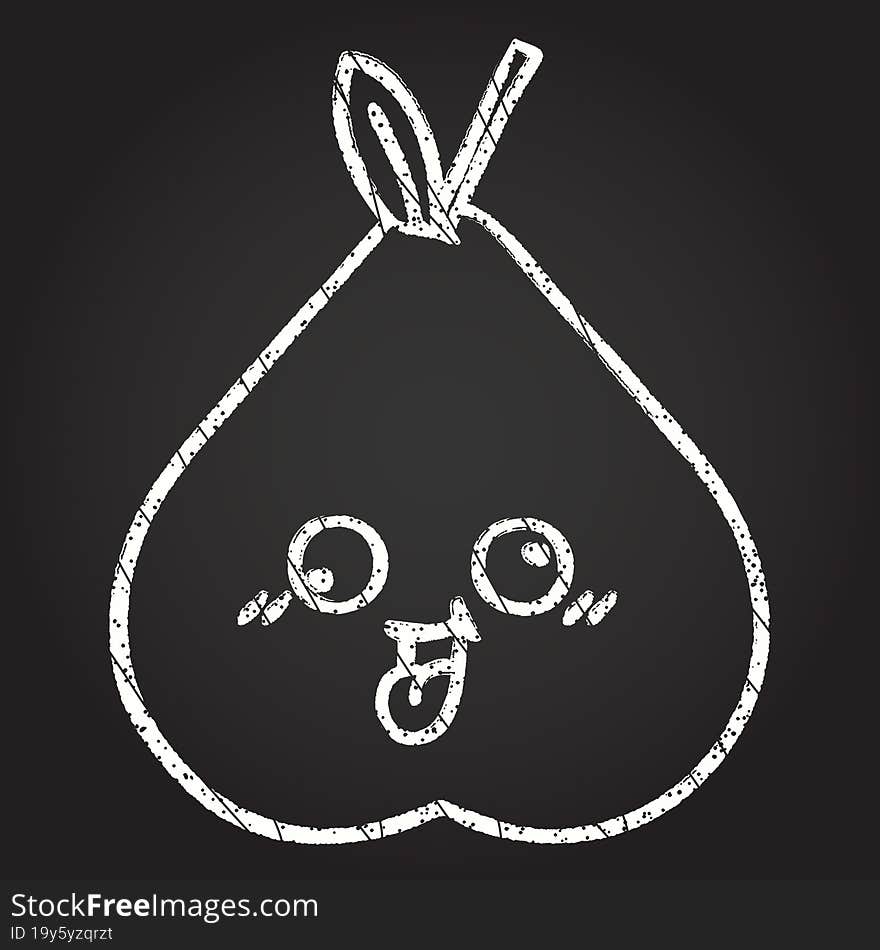 Pear Chalk Drawing