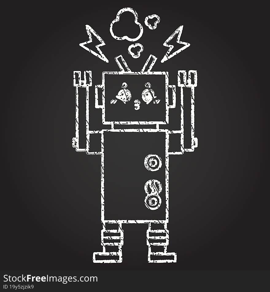 Sparking Robot Chalk Drawing